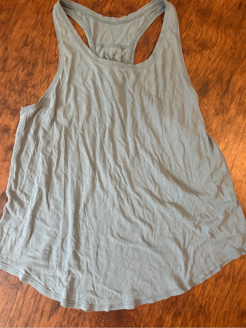 lululemon athletica Light Gray/Blue Racerback Tank with Pleat - Picture 3 of 6